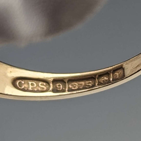 British vintage jewelry "LOVE" engraving 9ct gold ring
