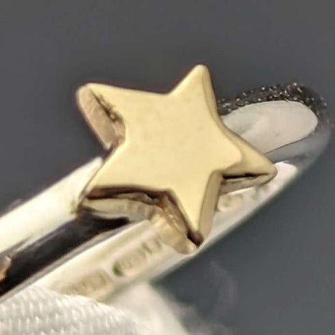英國復古珠寶 9ct 金星純銀戒指