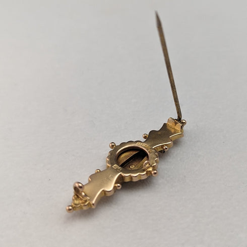 1910年 英国アンティーク 9ctゴールド製 ピンブローチ Thomas Hale