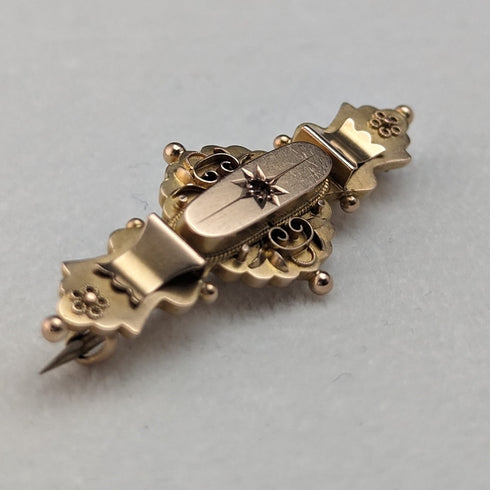 1910年 英国アンティーク 9ctゴールド製 ピンブローチ Thomas Hale
