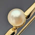 British vintage 9ct gold pearl pin brooch PMS