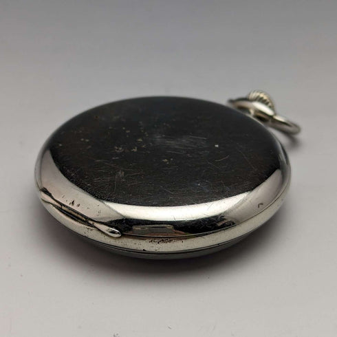 circa 1939 vintage omega pocket watch silver plated open face working fine