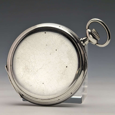 Around 1916 Antique Longines pocket watch thin silver side open face works well
