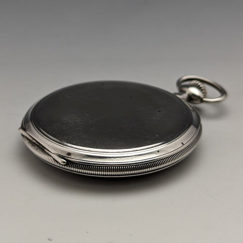 1916年頃 アンティーク ロンジン 懐中時計 薄型銀側オープンフェース 動作良好