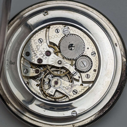 Around 1916 Antique Longines pocket watch thin silver side open face works well