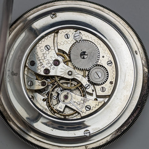 1916年頃 アンティーク ロンジン 懐中時計 薄型銀側オープンフェース 動作良好