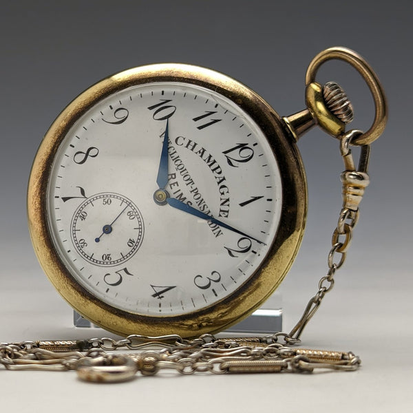 Around 1900 Swiss antique Mumei pocket watch works well with chain