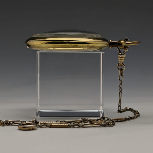 Around 1900 Swiss antique Mumei pocket watch works well with chain