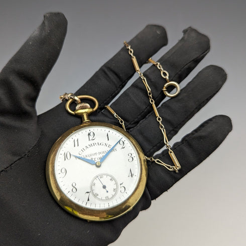 Around 1900 Swiss antique Mumei pocket watch works well with chain
