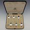 1938 British vintage enamel decorated sterling silver teaspoon set of 6 in a case MAPPIN and WEBB