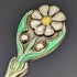 1938 British vintage enamel decorated sterling silver teaspoon set of 6 in a case MAPPIN and WEBB