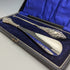 1913 British Antique Pure Silver Handle Shoehorn Button Hook Set in Case J & R Griffin
