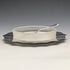 1930s British Vintage Pure Silver & Glass Inner Butter Dish in Case