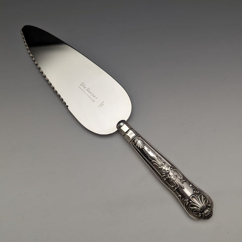 1981年 英国ヴィンテージ 純銀製ハンドル ケーキスライサー 箱入り Harrison Brothers