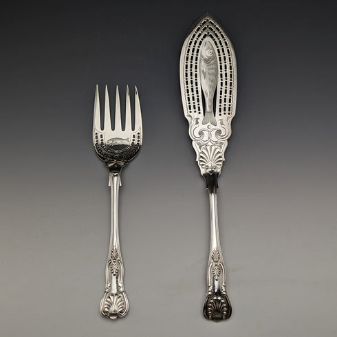 19世紀後半 英国アンティーク シルバープレート製 フィッシュサーバーセット BOX入 Levesley Brothers