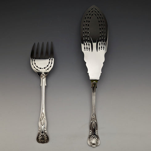 19世紀後半 英国アンティーク シルバープレート製 フィッシュサーバーセット BOX入 Levesley Brothers