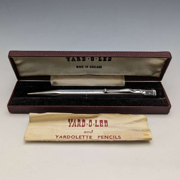 1955 British Vintage Yard O Red Sterling Silver Hexagon Propulsion Pencil Case