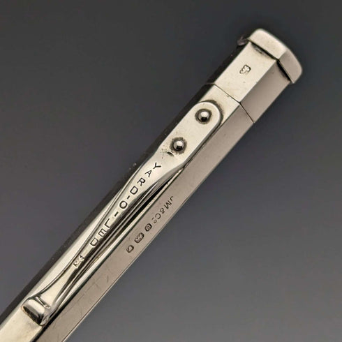 1955 British Vintage Yard O Red Sterling Silver Hexagon Propulsion Pencil Case
