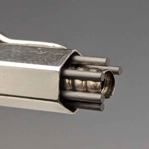 1955 年英國復古 Yard O 紅色純銀六邊形推進鉛筆盒