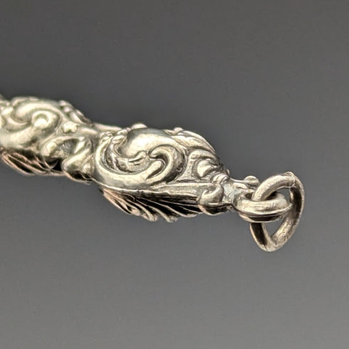 1912 British Antique Pure Silver Handle Shoehorn Button Hook x2 Set Adie & Lovekin