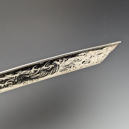 1896年 英国アンティーク 純銀 角型ドレッシングテーブルトレイ 666g Florence Warden