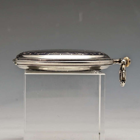 1924年頃 アンティーク ロンジン 懐中時計 銀側薄型ハンターケース 動作良好
