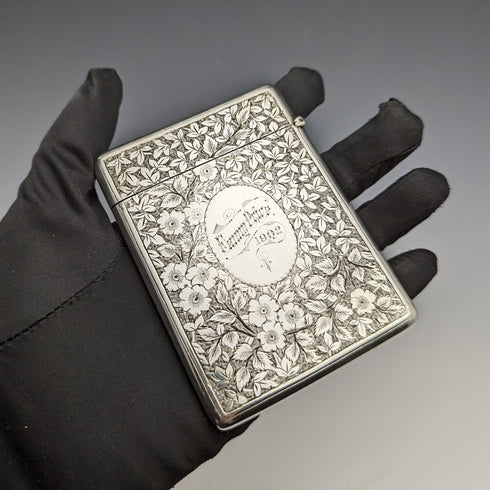 1900年 英国アンティーク 純銀製カードケース 74g DEAKIN and FRANCIS