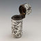 1896 British Antique Sterling Silver Relief Bird Sculpture Portable Perfume Bottle Sampson Mordan