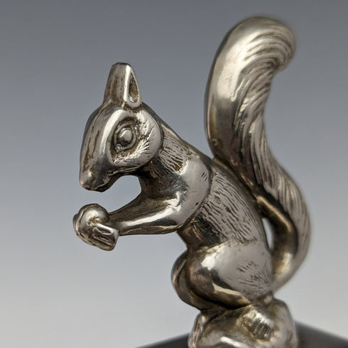 British Vintage Silver Plated Squirrel Decorated Shell Nut Dish