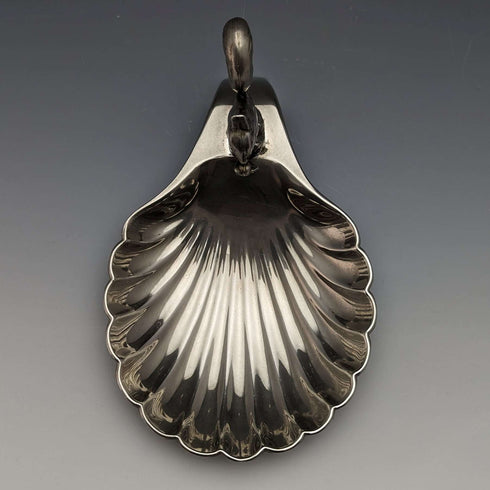 British Vintage Silver Plated Squirrel Decorated Shell Nut Dish