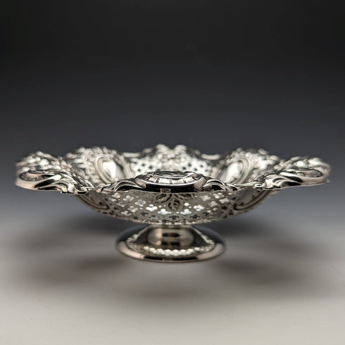 1897 British Antique Sterling Silver Earring Decoration Bowl with Legs Large and Small Pair Total 340g MAPPIN BROS