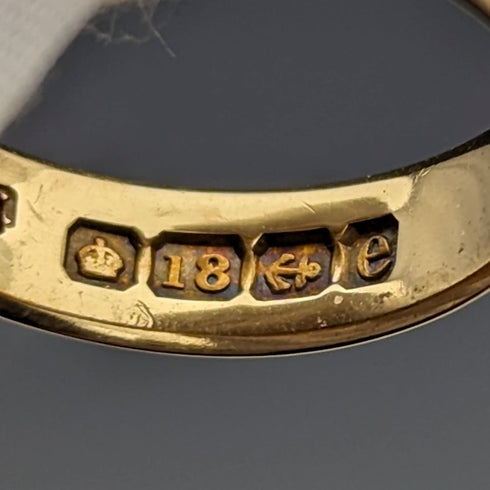 1904年英國古董珠寶K18金戒指John Mantle