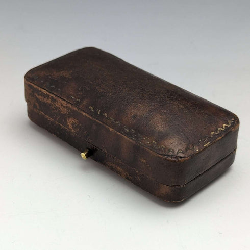 1875 年左右英國古董 9 克拉黃金小鳥裝飾別針胸針盒裝