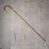 1922 British antique gentleman's walking stick brown stem sterling silver embossed decoration curved handle 90cm