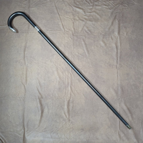 1923年 英國古董 紳士用手杖 黑軸 純銀裝飾手柄 93cm