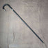1923 British antique gentleman's cane black shaft pure silver decorative handle 93cm