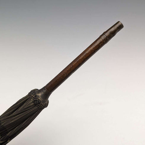 1932年 英國復古 紳士用雨傘 織紋 純銀製 圓形手柄 87cm
