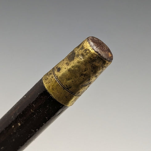 1901年 英國古董 紳士用手杖 純銀 編織紋雕刻 圓形手柄 89cm