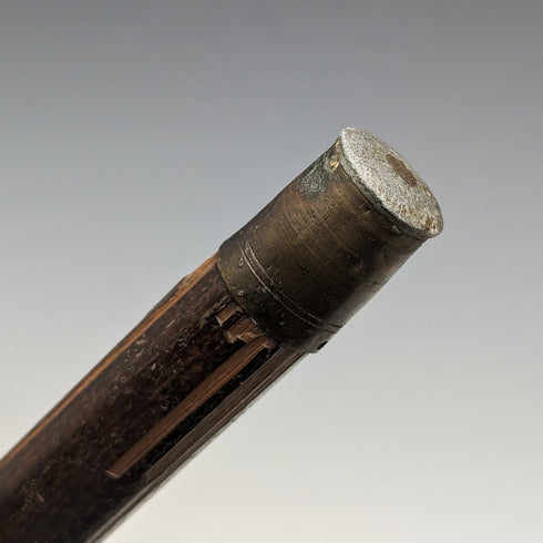 1918年 英國古董 紳士用手杖 竹軸 純銀製 圓形手把 91cm