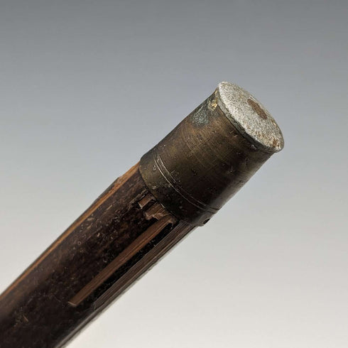1918 British antique gentleman's walking stick, bamboo shaft, pure silver, round handle, 91cm