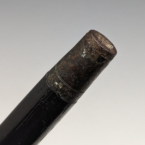 1922年 英國古董 紳士用手杖 黑色杖身 純銀 圓形手把 92cm