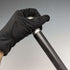 1922 British antique gentleman's walking stick, black shaft, pure silver, round handle, 92cm