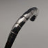 Around 1910 British antique thin cane pure silver bent handle 86cm