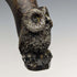 Around 1900 British antique gentleman's walking stick with owl decoration, curved horn handle 90cm