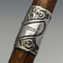 1922 British antique gentleman's walking stick brown stem sterling silver embossed decoration curved handle 90cm
