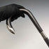 1923 British antique gentleman's cane black shaft pure silver decorative handle 93cm