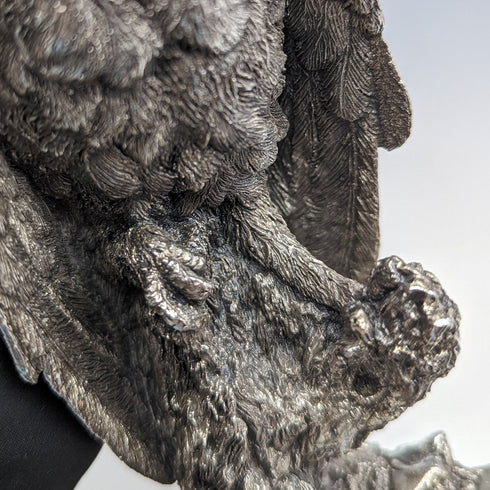 英国 カントリーアーティスト社 メンフクロウ 純銀張り彫刻 大型フィギュリン