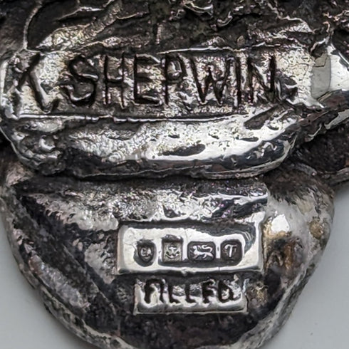 英国 カントリーアーティスト社 メンフクロウ 純銀張り彫刻 大型フィギュリン