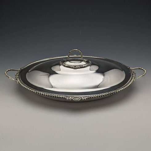 1900年頃 英国アンティーク シルバープレート製 ブレックファーストディッシュ William Hutton