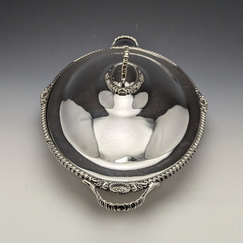 1900年頃 英国アンティーク シルバープレート製 ブレックファーストディッシュ William Hutton